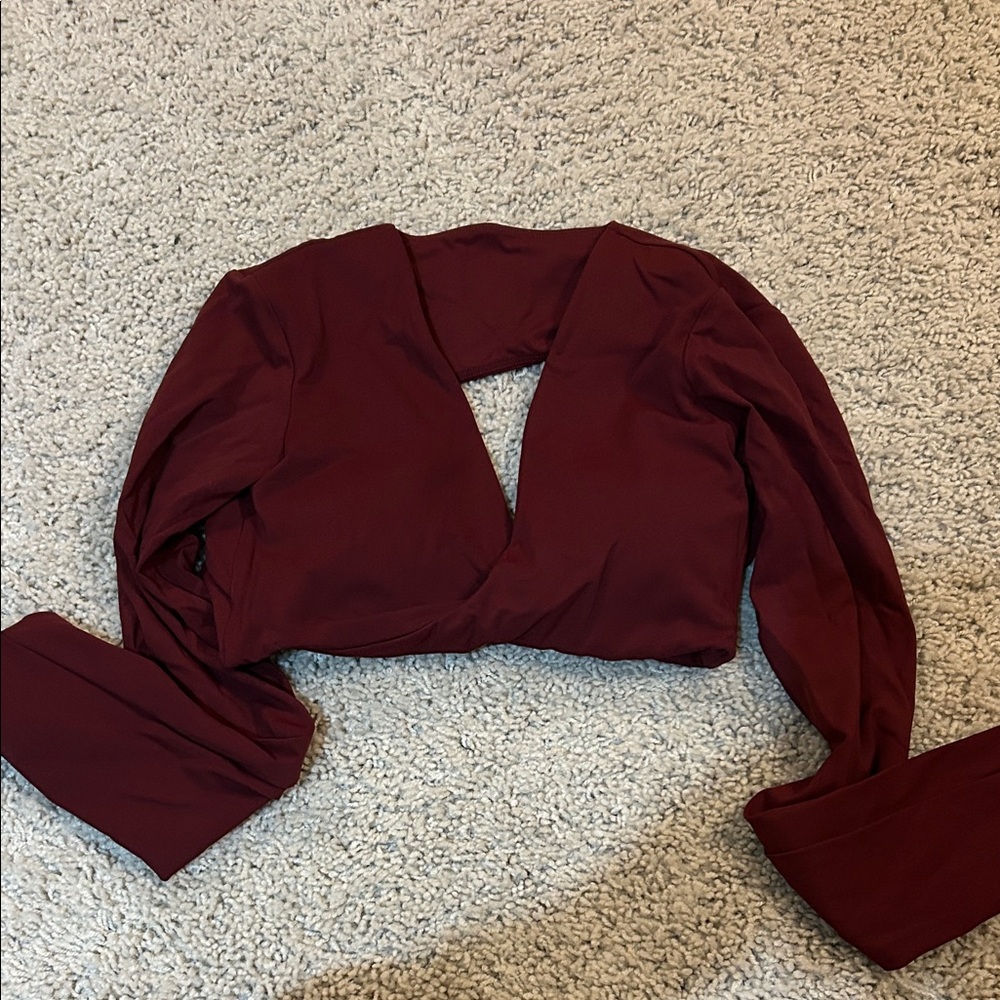Oner Active Burgundy Long Sleeve Crop Top